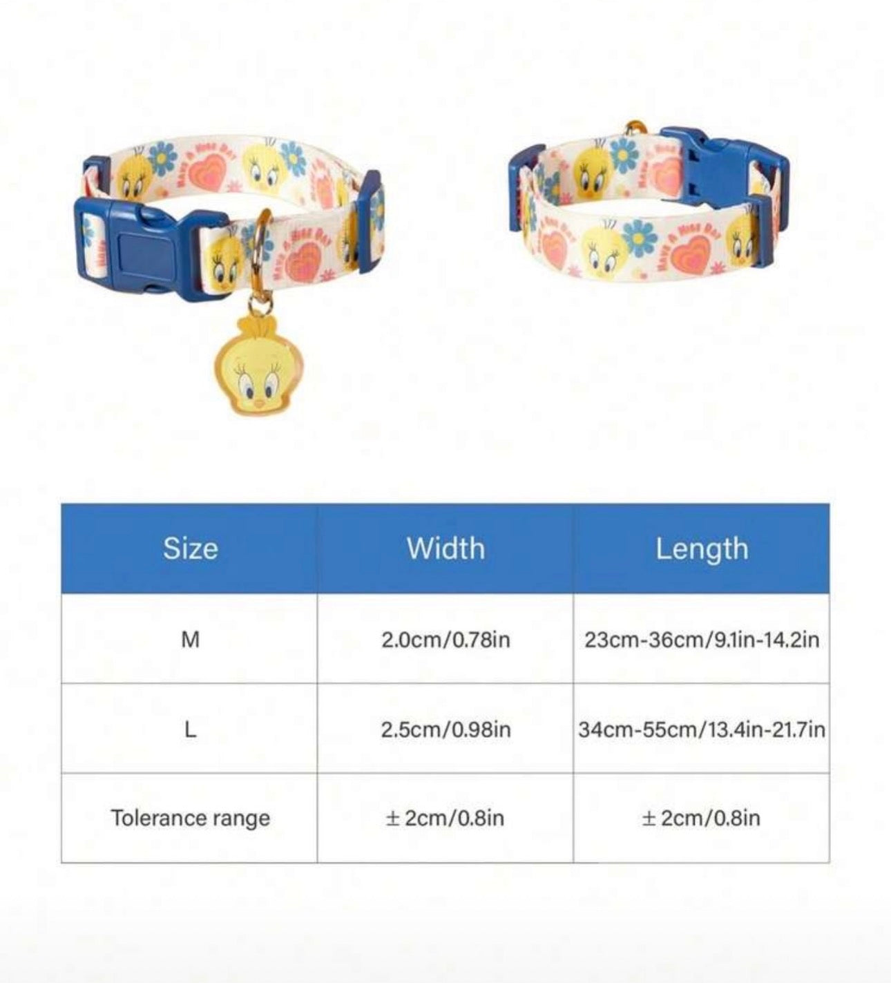 Tweety Pet Collar