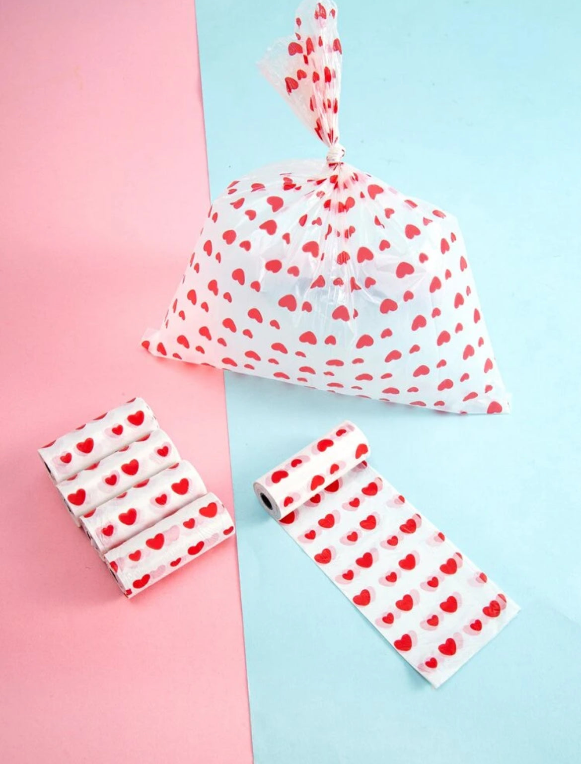 Red Hearts Poop Bag
