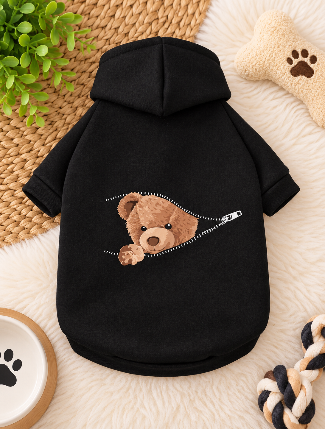 Black Teddy Bear Hoodie