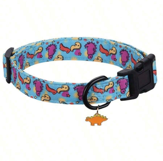Blue Dinosaur Collar