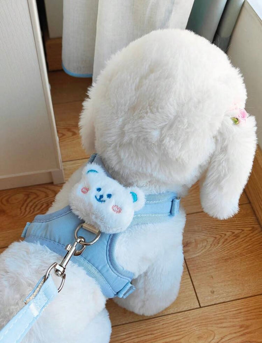 Blue Plush Harness Set