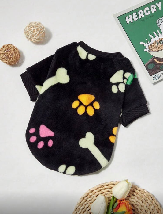 Black Fleece Paw & Bones Shirt
