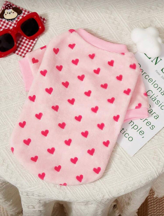 Pink Hearts Fleece Shirt