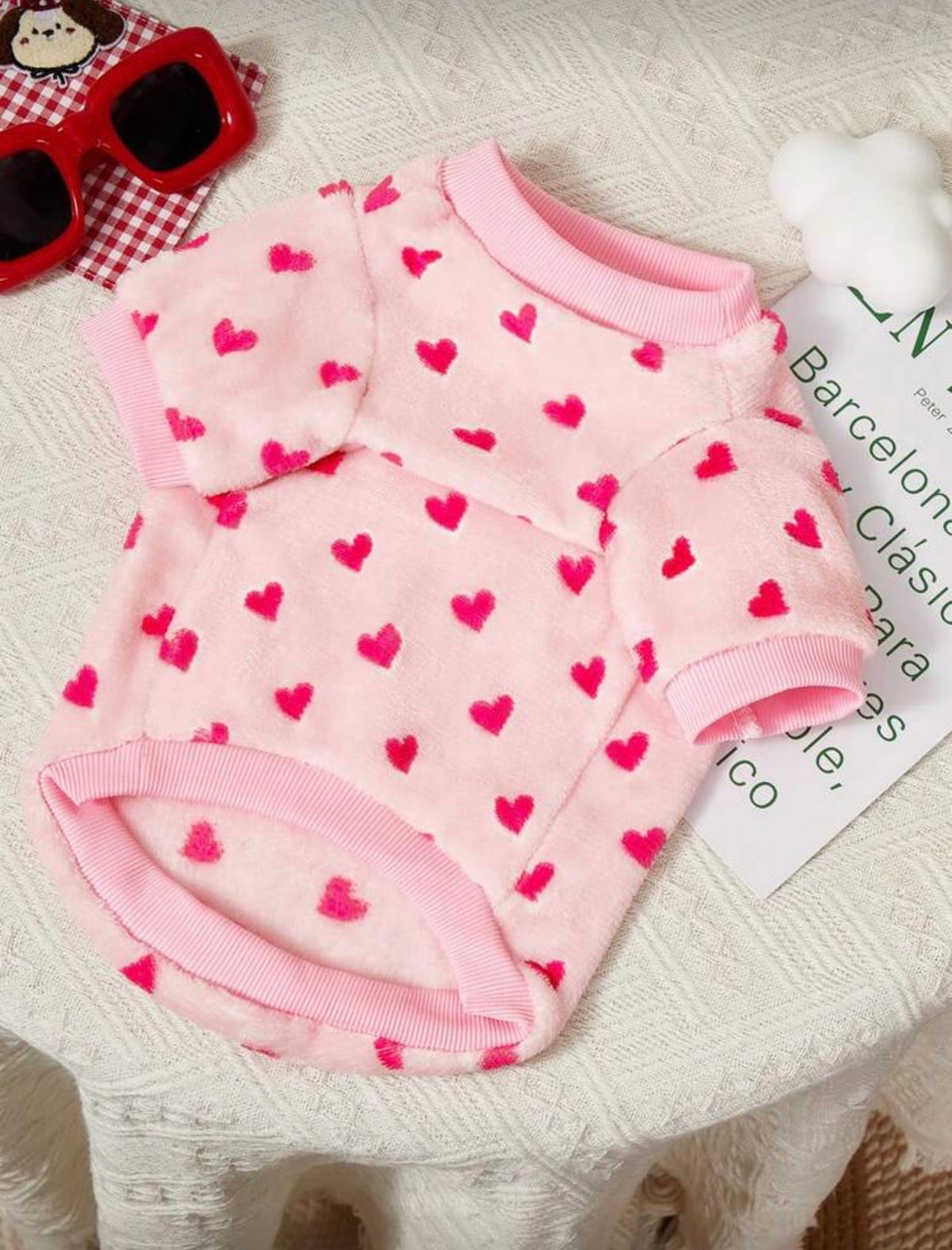 Pink Hearts Fleece Shirt