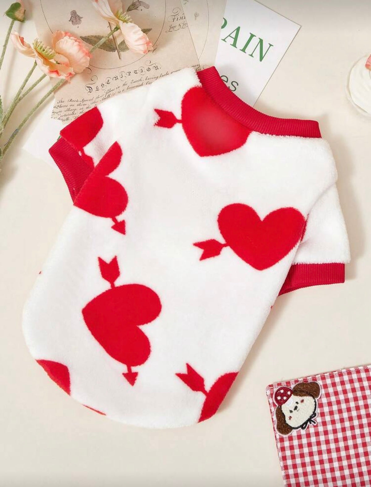 Red & White Heart Fleece Shirt