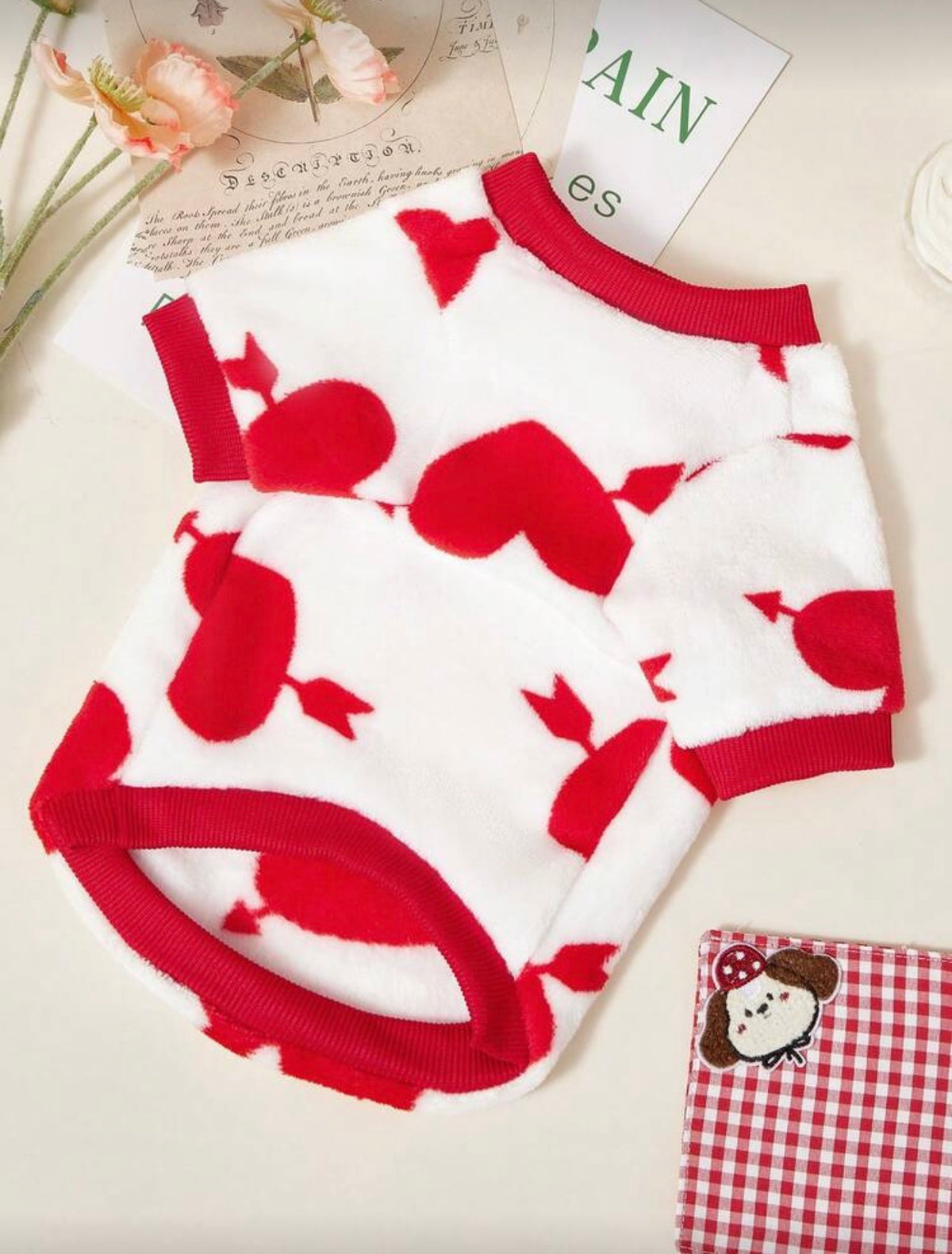 Red & White Heart Fleece Shirt