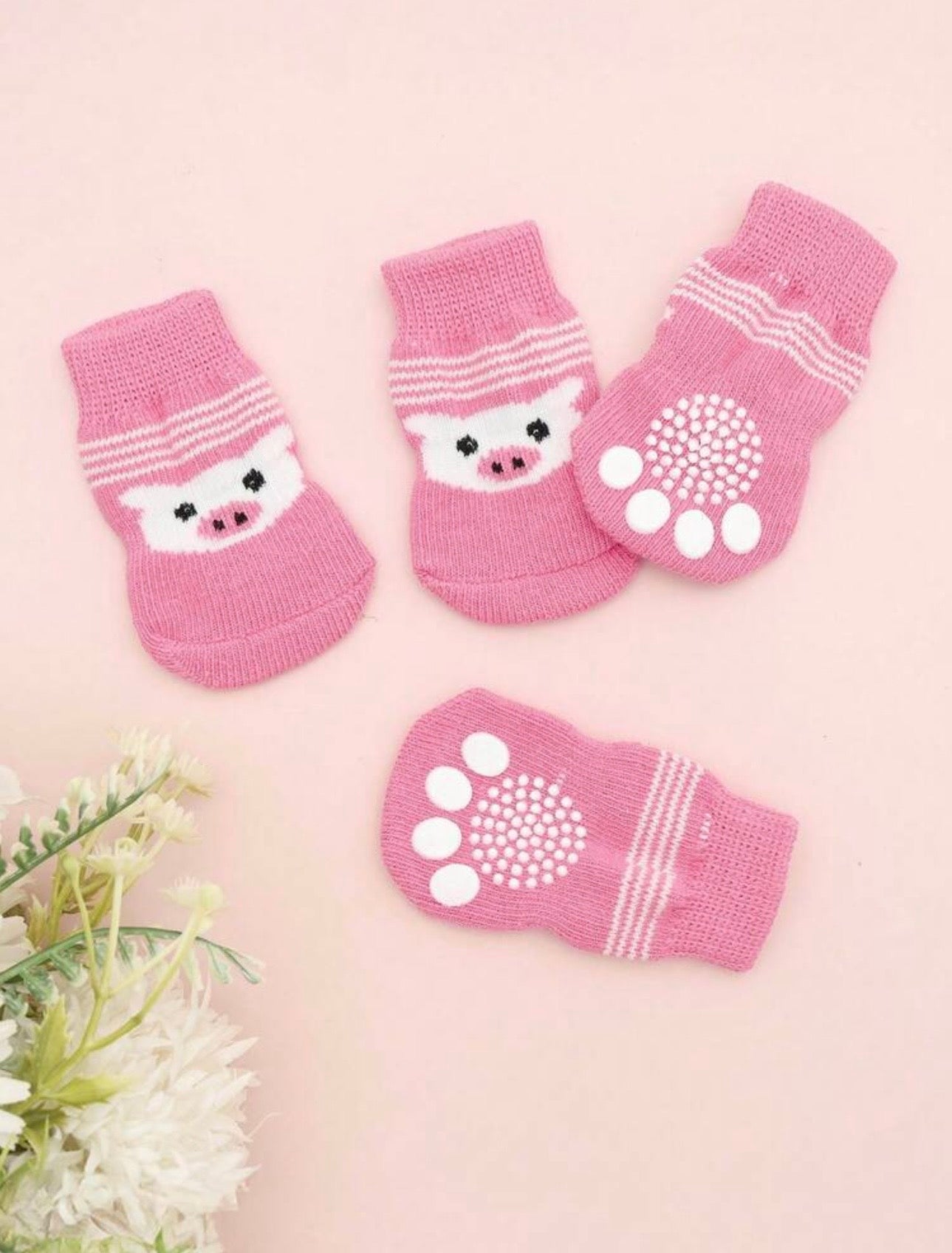 Pink Pig Pet Socks