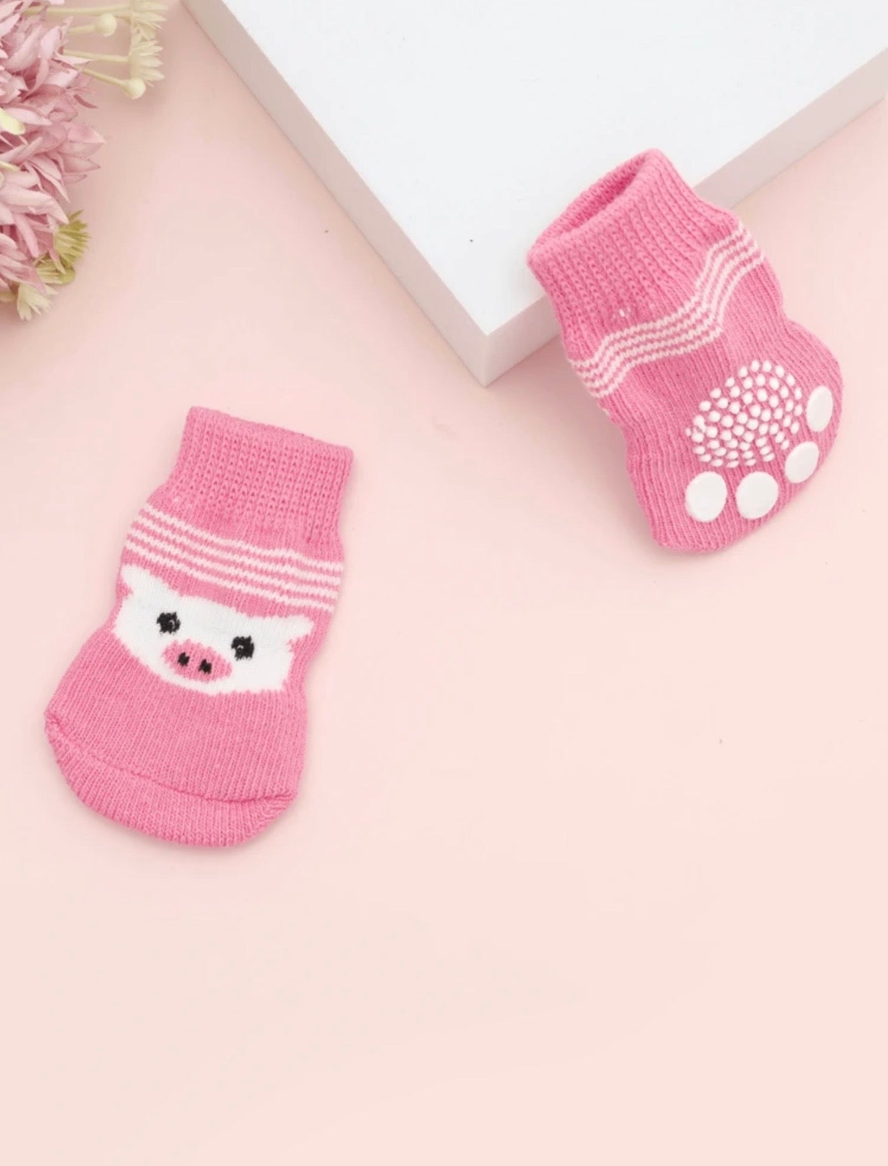 Pink Pig Pet Socks