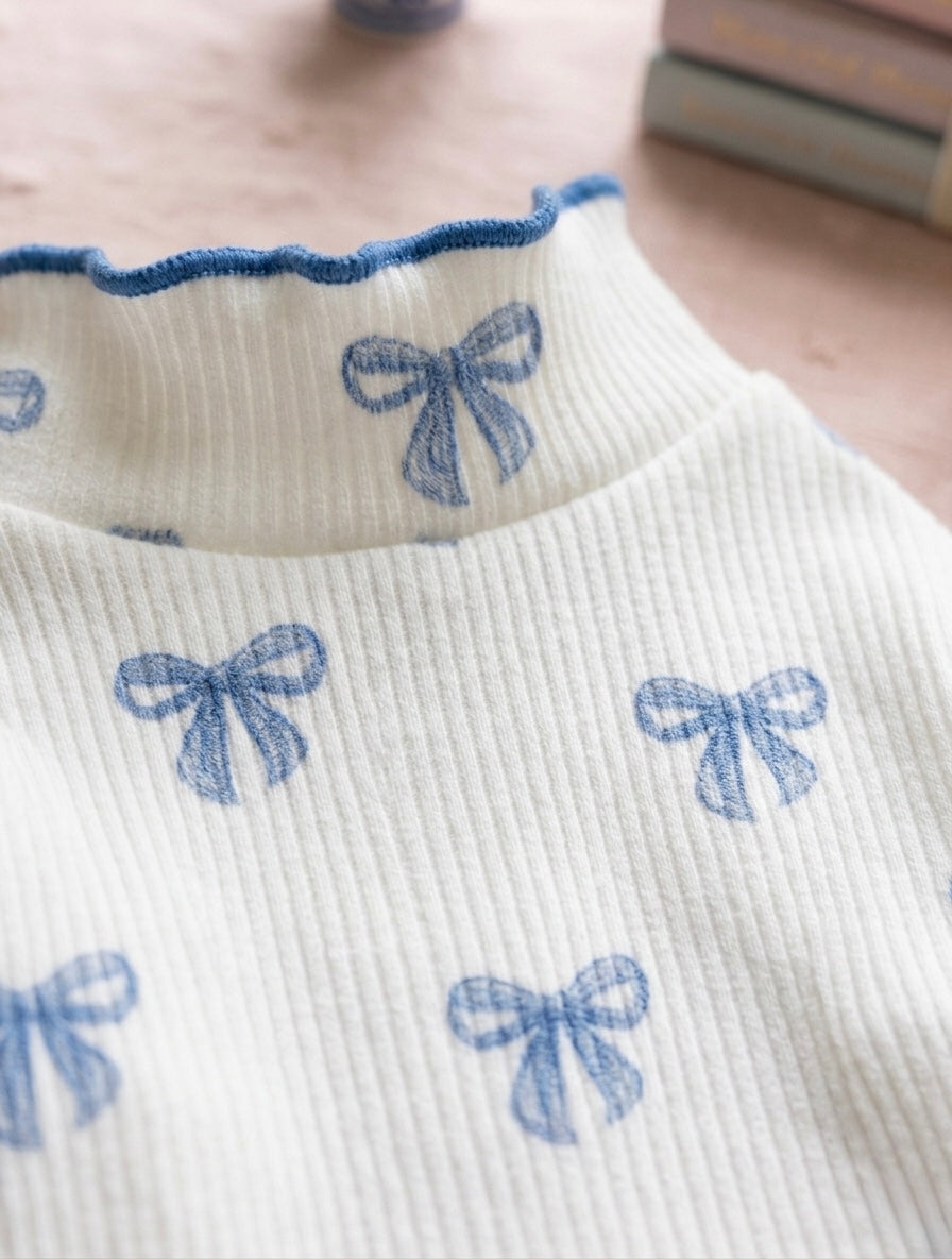 Blue Bow Shirt