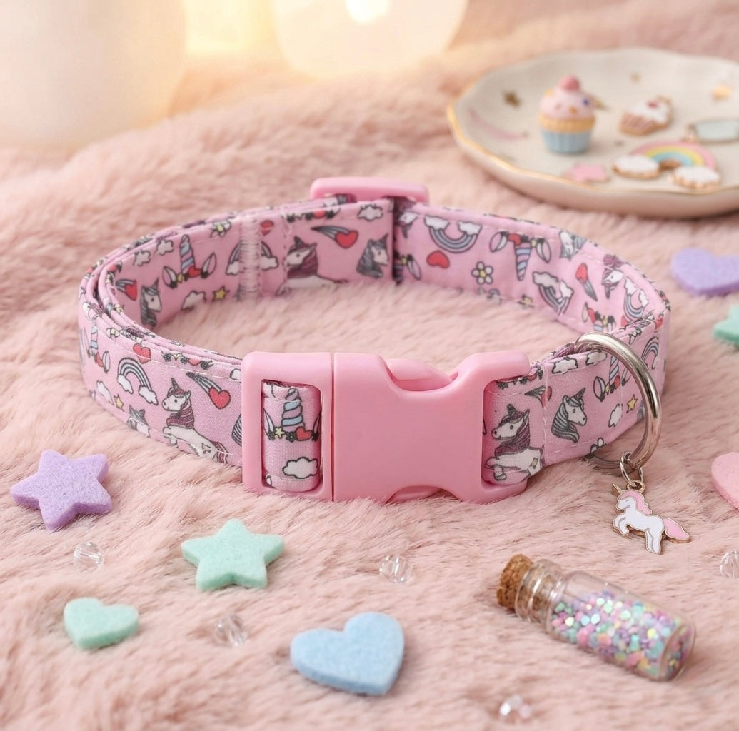 Pink Unicorn Pet Collar