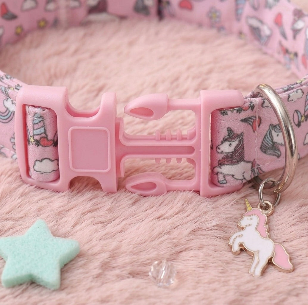 Pink Unicorn Pet Collar