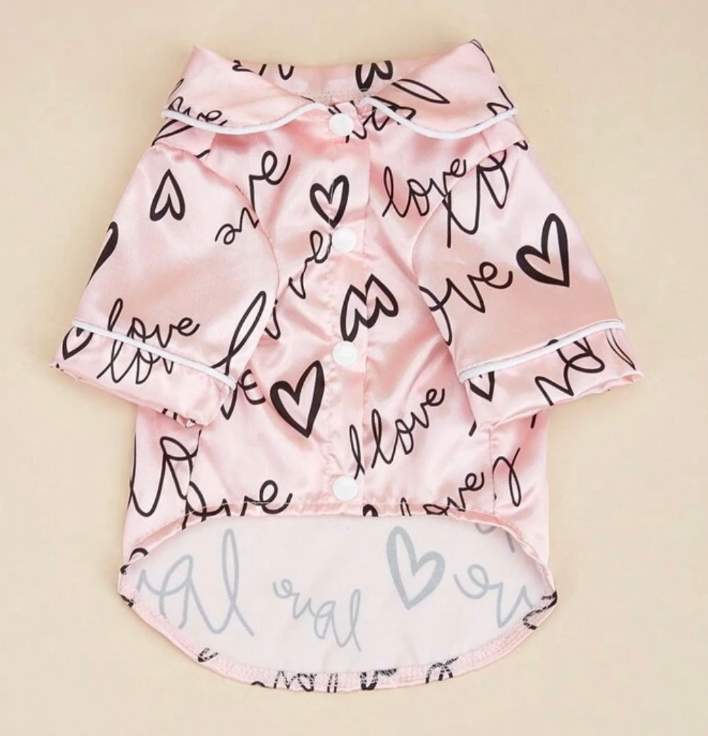 Pink Love Print Shirt