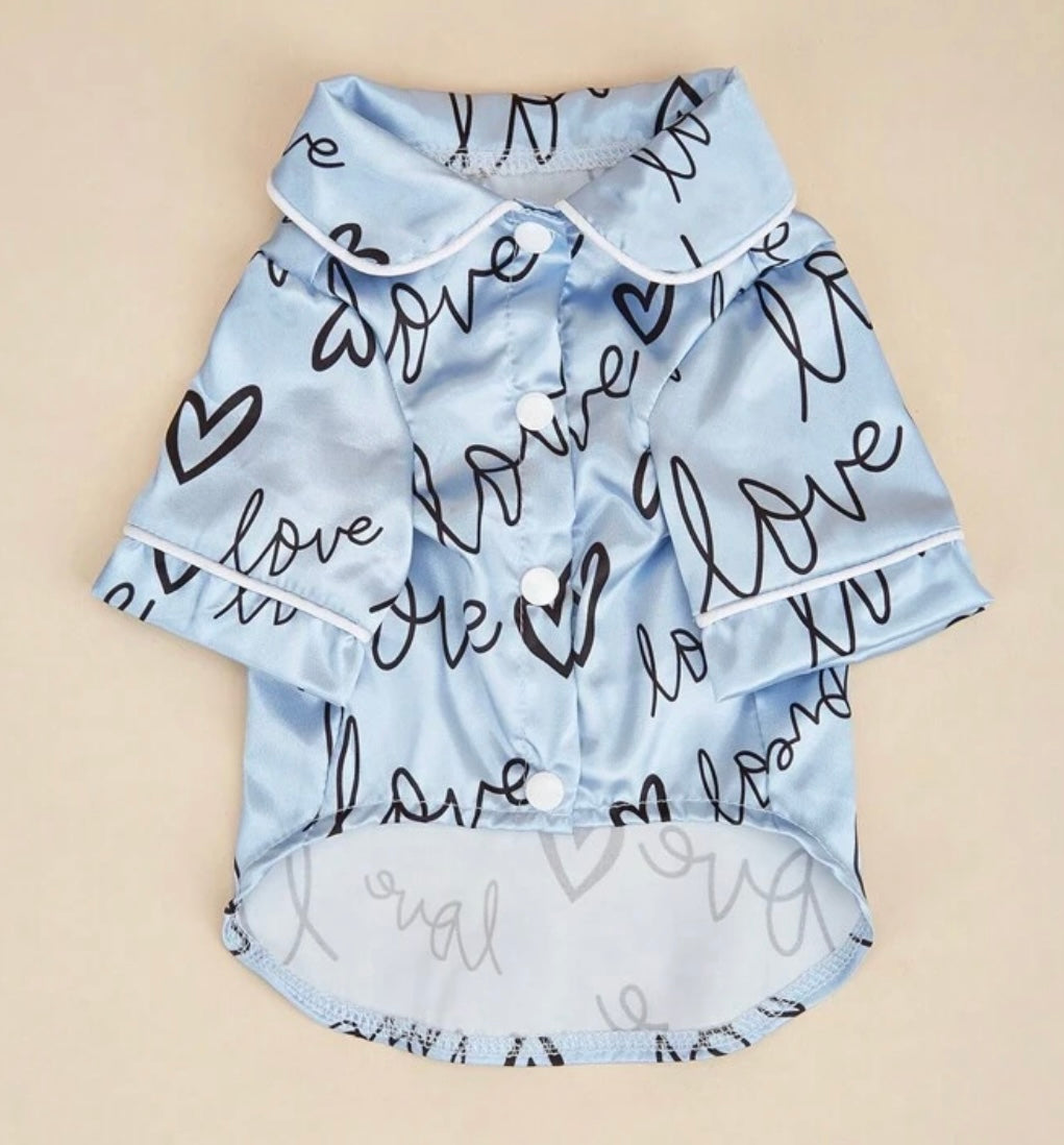 Blue Love Print Shirt