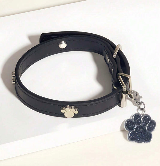 Black Paw Charm Collar