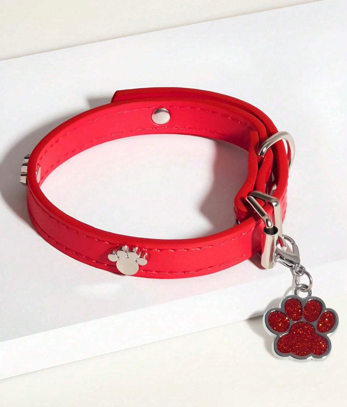 Red Paw Charm Collar