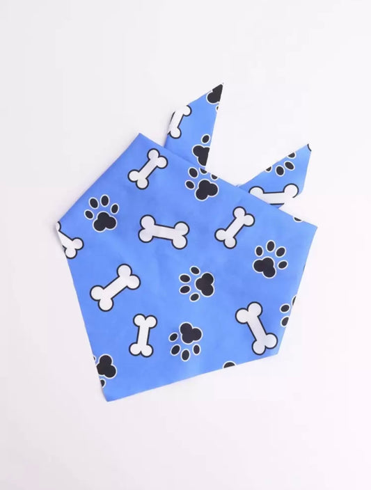 Blue Paw & Bone Bandana